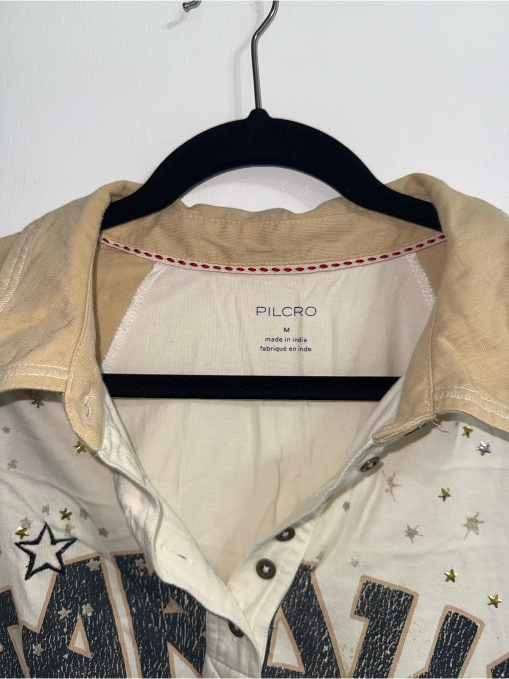 Pilcro Long-Sleeve Stardust Graphic Henley Knit Top Size M $118 (PTP- 25”) - Picture 7 of 8